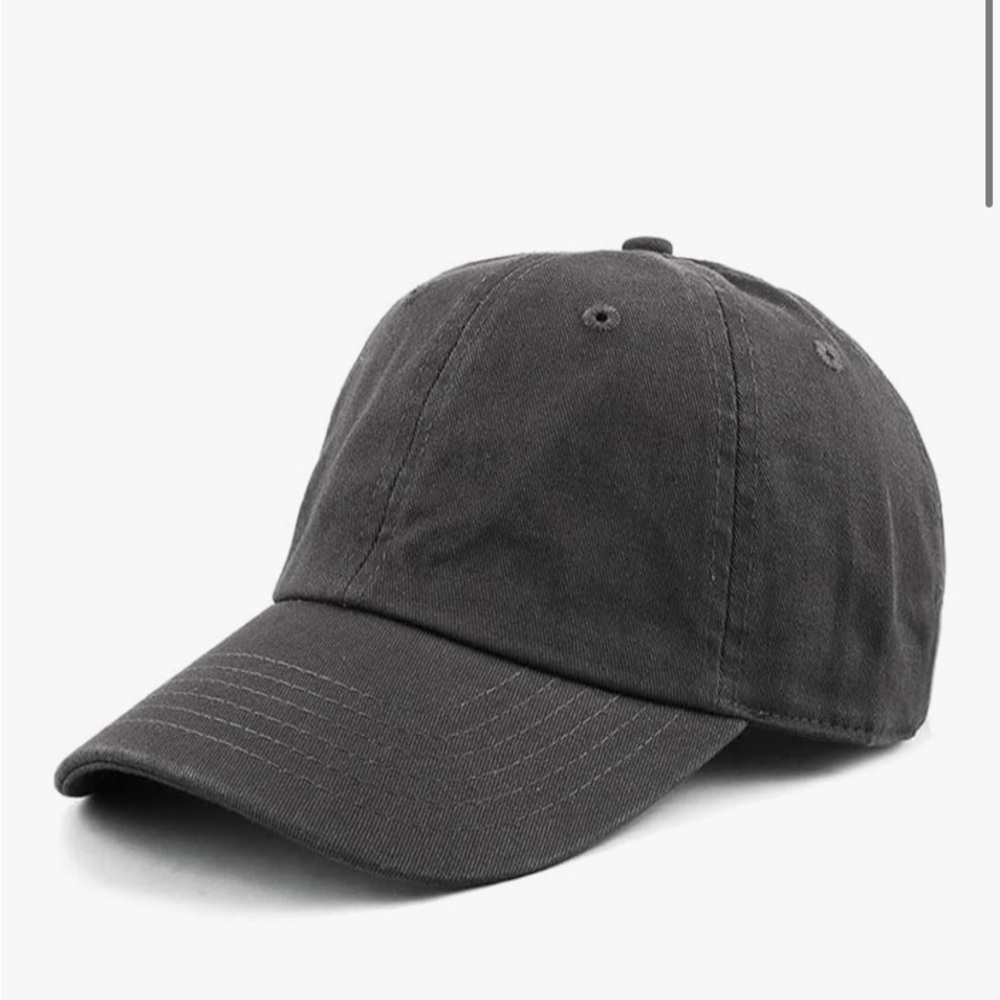 Dark Gray Cotton Low Profile Dad Baseball Hat